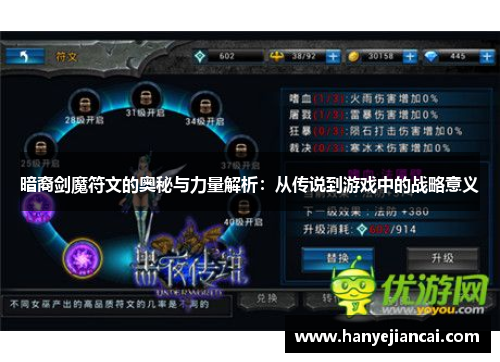 暗裔剑魔符文的奥秘与力量解析:从传说到游戏中的战略意义 暗裔剑魔符文的奥秘与力量解析:从传说到游戏中的战略意义